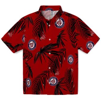Washington Nationals Red Hawaiian Shirt with Palm Leaf Print - Summer MLB Vacation Outfit