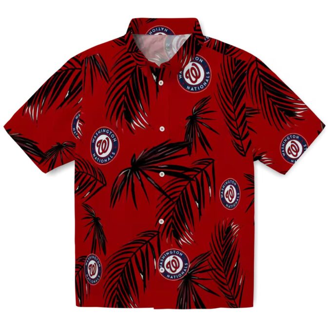 Washington Nationals Red Hawaiian Shirt with Palm Leaf Print - Summer MLB Vacation Outfit