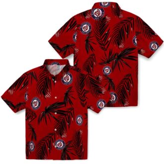 Washington Nationals Red Hawaiian Shirt with Palm Leaf Print - Summer MLB Vacation Outfit