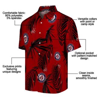 Washington Nationals Red Hawaiian Shirt with Palm Leaf Print - Summer MLB Vacation Outfit
