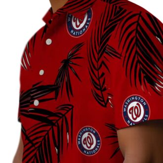 Washington Nationals Red Hawaiian Shirt with Palm Leaf Print - Summer MLB Vacation Outfit