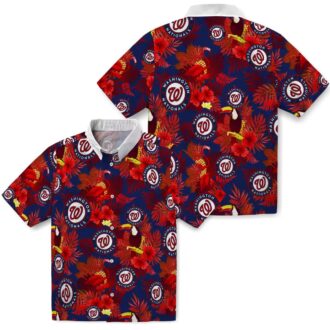 Washington Nationals Tropical Floral Toucan Hawaiian Shirt - Summer Vacation MLB Fan Gear