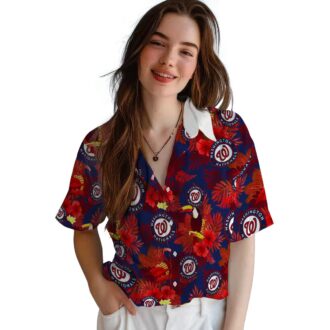 Washington Nationals Tropical Floral Toucan Hawaiian Shirt - Summer Vacation MLB Fan Gear