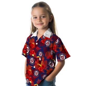 Washington Nationals Tropical Floral Toucan Hawaiian Shirt - Summer Vacation MLB Fan Gear