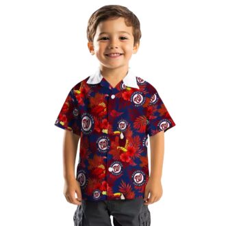 Washington Nationals Tropical Floral Toucan Hawaiian Shirt - Summer Vacation MLB Fan Gear