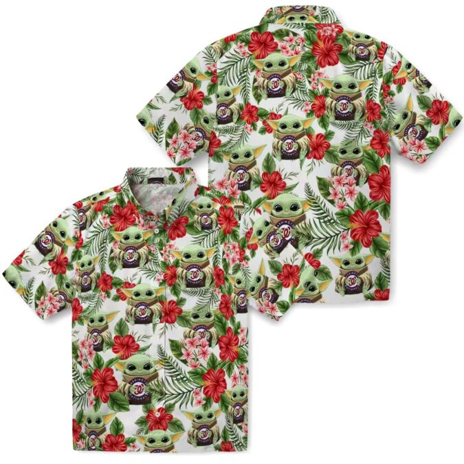 Washington Nationals Tropical Shirt with Yoda Green Design - MLB Baseball Fan Hawaiian Shirt