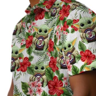 Washington Nationals Tropical Shirt with Yoda Green Design - MLB Baseball Fan Hawaiian Shirt