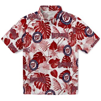 Washington Nationals Tropical Vacation Shirt - Red White MLB Floral Aloha Game Day Shirt