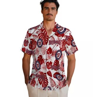 Washington Nationals Tropical Vacation Shirt - Red White MLB Floral Aloha Game Day Shirt