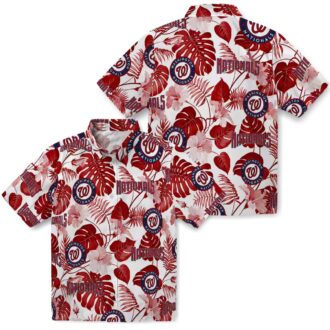 Washington Nationals Tropical Vacation Shirt - Red White MLB Floral Aloha Game Day Shirt