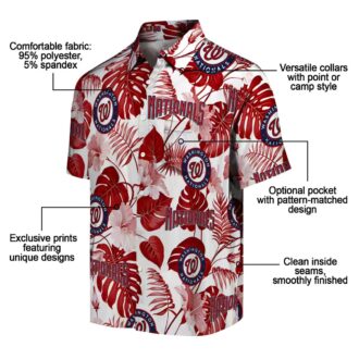 Washington Nationals Tropical Vacation Shirt - Red White MLB Floral Aloha Game Day Shirt