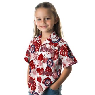 Washington Nationals Tropical Vacation Shirt - Red White MLB Floral Aloha Game Day Shirt