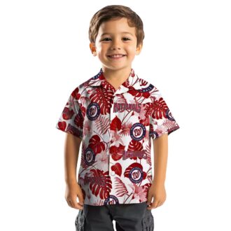 Washington Nationals Tropical Vacation Shirt - Red White MLB Floral Aloha Game Day Shirt