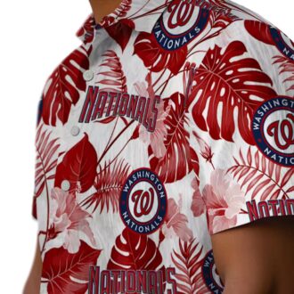 Washington Nationals Tropical Vacation Shirt - Red White MLB Floral Aloha Game Day Shirt