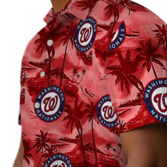 Women's Washington Nationals MLB Team Hawaiian Shirt - Red Coastal Palms for Game Day & Beach