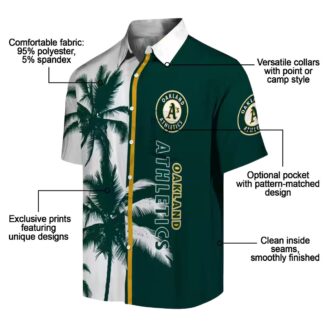 Best Oakland Athletics Beach Hawaiian Shirt - Green White Palm Tree Design for MLB Fans
