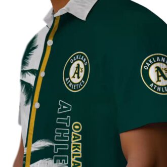 Best Oakland Athletics Beach Hawaiian Shirt - Green White Palm Tree Design for MLB Fans