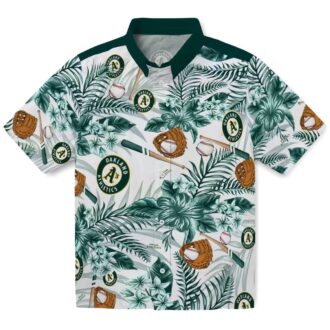 Custom Oakland Athletics Green Floral Baseball Hawaiian Shirt - MLB Fan Gift for Summer