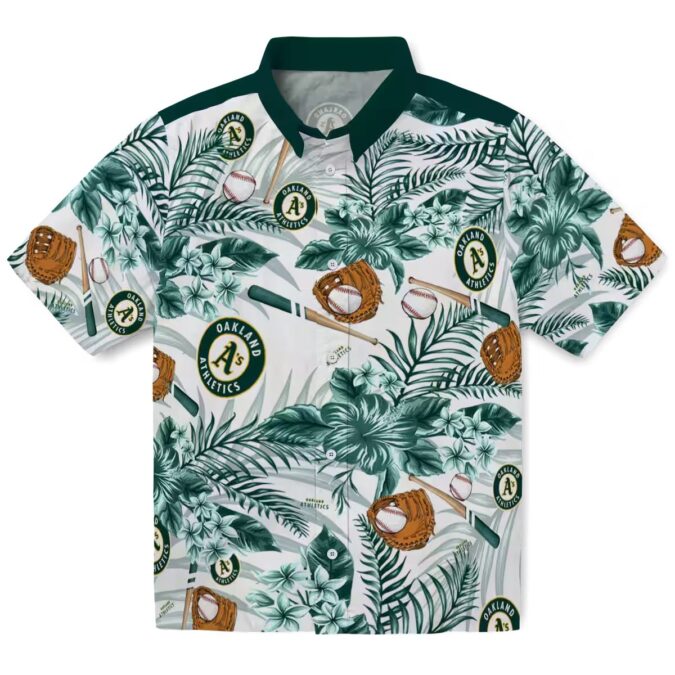 Custom Oakland Athletics Green Floral Baseball Hawaiian Shirt - MLB Fan Gift for Summer