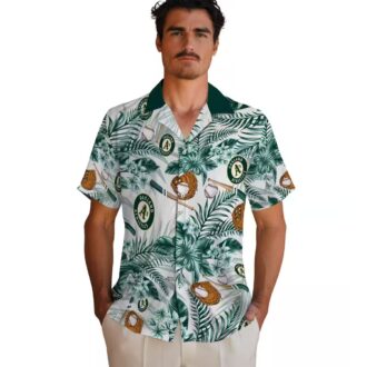 Custom Oakland Athletics Green Floral Baseball Hawaiian Shirt - MLB Fan Gift for Summer