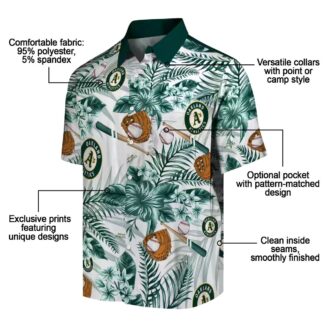 Custom Oakland Athletics Green Floral Baseball Hawaiian Shirt - MLB Fan Gift for Summer