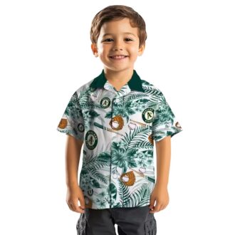 Custom Oakland Athletics Green Floral Baseball Hawaiian Shirt - MLB Fan Gift for Summer