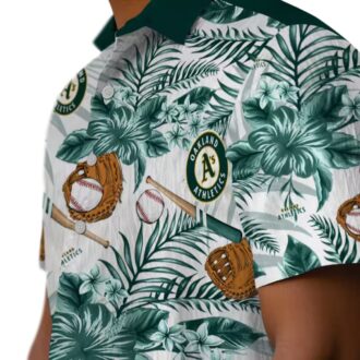 Custom Oakland Athletics Green Floral Baseball Hawaiian Shirt - MLB Fan Gift for Summer