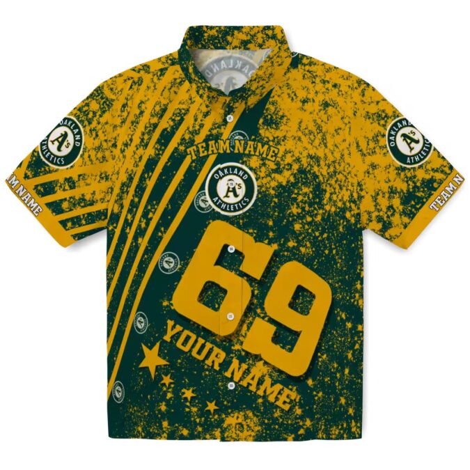 Custom Oakland A’s Star Stripes Hawaiian Shirt - Summer Baseball Outfit for Men