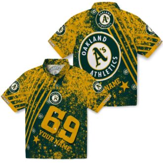 Custom Oakland A’s Star Stripes Hawaiian Shirt - Summer Baseball Outfit for Men