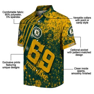 Custom Oakland A’s Star Stripes Hawaiian Shirt - Summer Baseball Outfit for Men