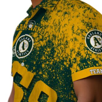 Custom Oakland A’s Star Stripes Hawaiian Shirt - Summer Baseball Outfit for Men