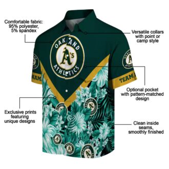 Custom Oakland A’s Tropical Chevron Shirt - Green & Gold Hawaiian Game Day Outfit