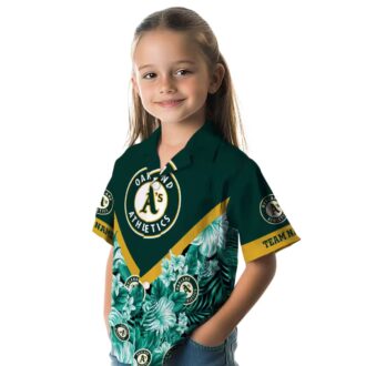 Custom Oakland A’s Tropical Chevron Shirt - Green & Gold Hawaiian Game Day Outfit