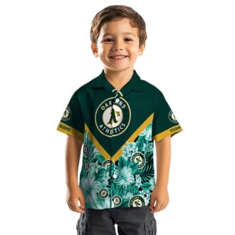 Custom Oakland A’s Tropical Chevron Shirt - Green & Gold Hawaiian Game Day Outfit