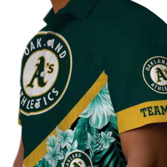 Custom Oakland A’s Tropical Chevron Shirt - Green & Gold Hawaiian Game Day Outfit
