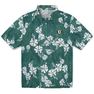 Green Floral Oakland Athletics Hawaiian Shirt - Summer Game Day Style