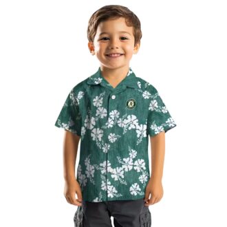Green Floral Oakland Athletics Hawaiian Shirt - Summer Game Day Style