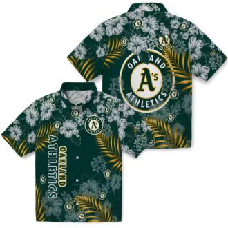 Green Oakland Athletics Hibiscus Hawaiian Shirt - MLB Tropical Button Shirt for Beach & Game Day