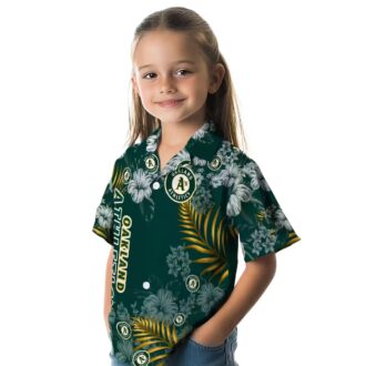 Green Oakland Athletics Hibiscus Hawaiian Shirt - MLB Tropical Button Shirt for Beach & Game Day