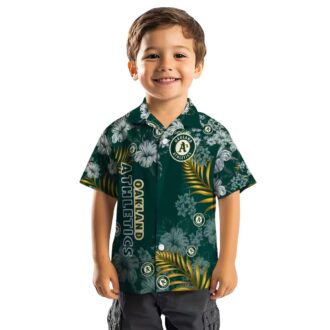 Green Oakland Athletics Hibiscus Hawaiian Shirt - MLB Tropical Button Shirt for Beach & Game Day