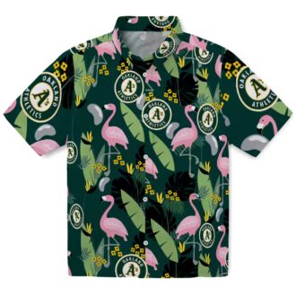 Green Tropical Oakland Athletics Shirt - Flamingo Hawaiian Style for Summer