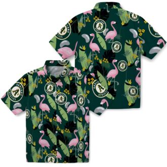Green Tropical Oakland Athletics Shirt - Flamingo Hawaiian Style for Summer