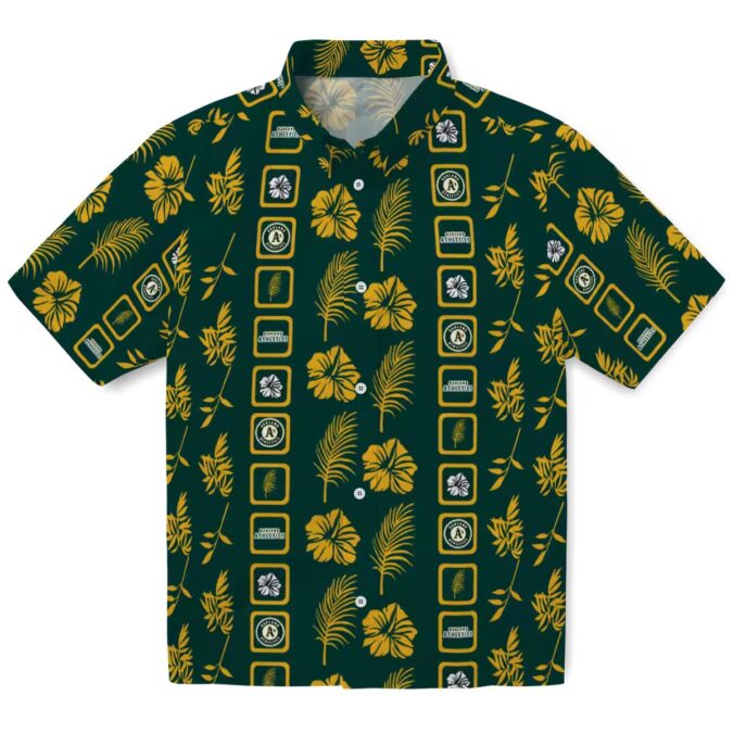 Men’s Oakland Athletics Green Hawaiian Shirt - Floral MLB Fan Gift