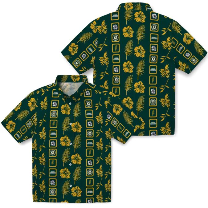 Men’s Oakland Athletics Green Hawaiian Shirt - Floral MLB Fan Gift