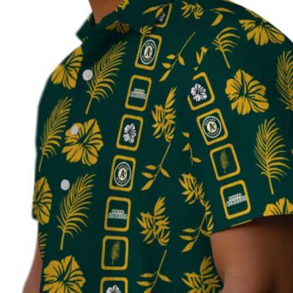Men’s Oakland Athletics Green Hawaiian Shirt - Floral MLB Fan Gift