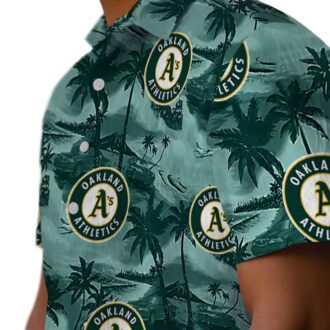 MLB Oakland Athletics Green Hawaiian Shirt - Summer Coastal Palms Beach Baseball Style