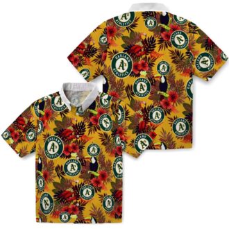 MLB Oakland Athletics Tropical Toucan Shirt - Green & Red Hawaiian Style for Men