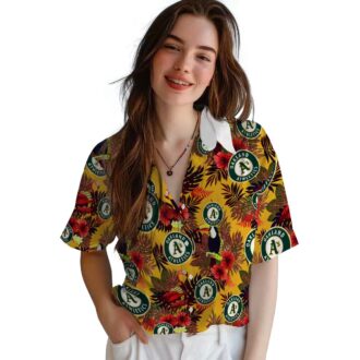 MLB Oakland Athletics Tropical Toucan Shirt - Green & Red Hawaiian Style for Men