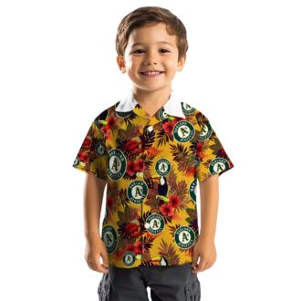 MLB Oakland Athletics Tropical Toucan Shirt - Green & Red Hawaiian Style for Men