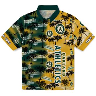 Oakland Athletics Custom Palm Leaf Hawaiian Shirt - Green MLB Fan Gear for Summer Events